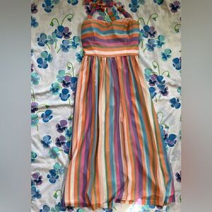 ModCloth Sherbet Stripe Halter Dress